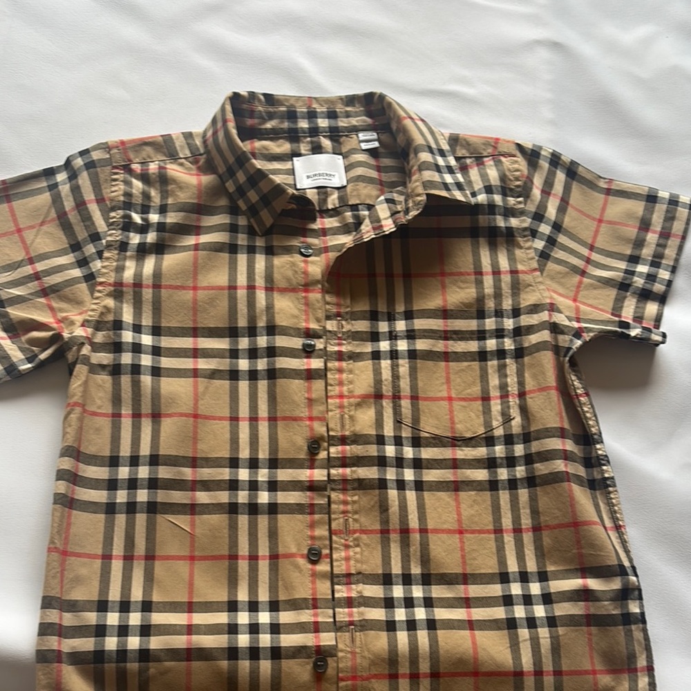 Burberry Check Cotton Boys Size 10 Shirt